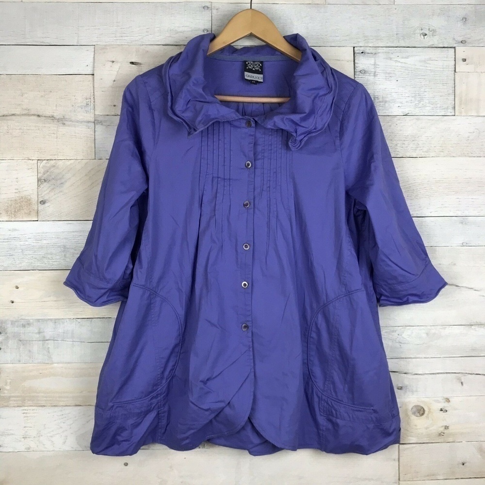 Capucci Italy Purple Lagenlook Bubble Top Jacket
